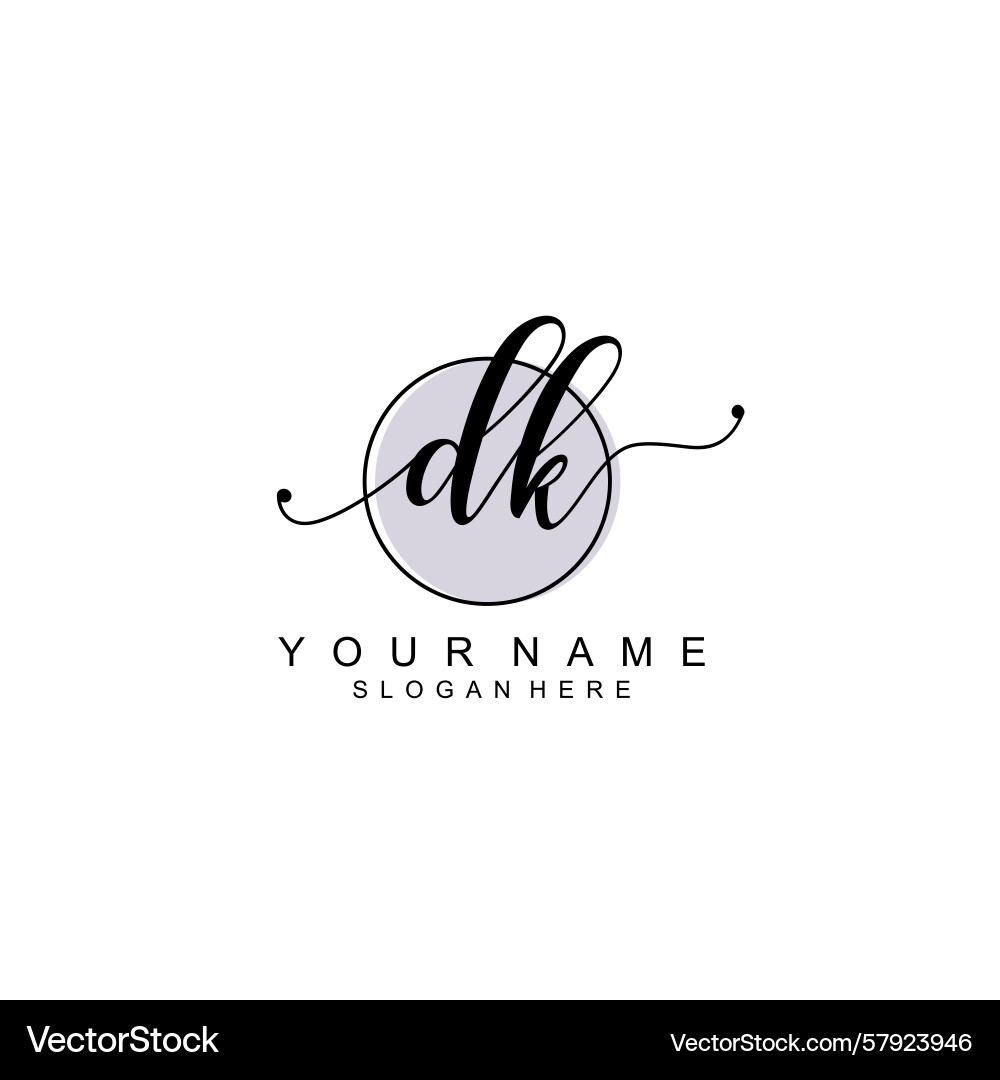 Handwriting logo concepts with initial dk Vector Image