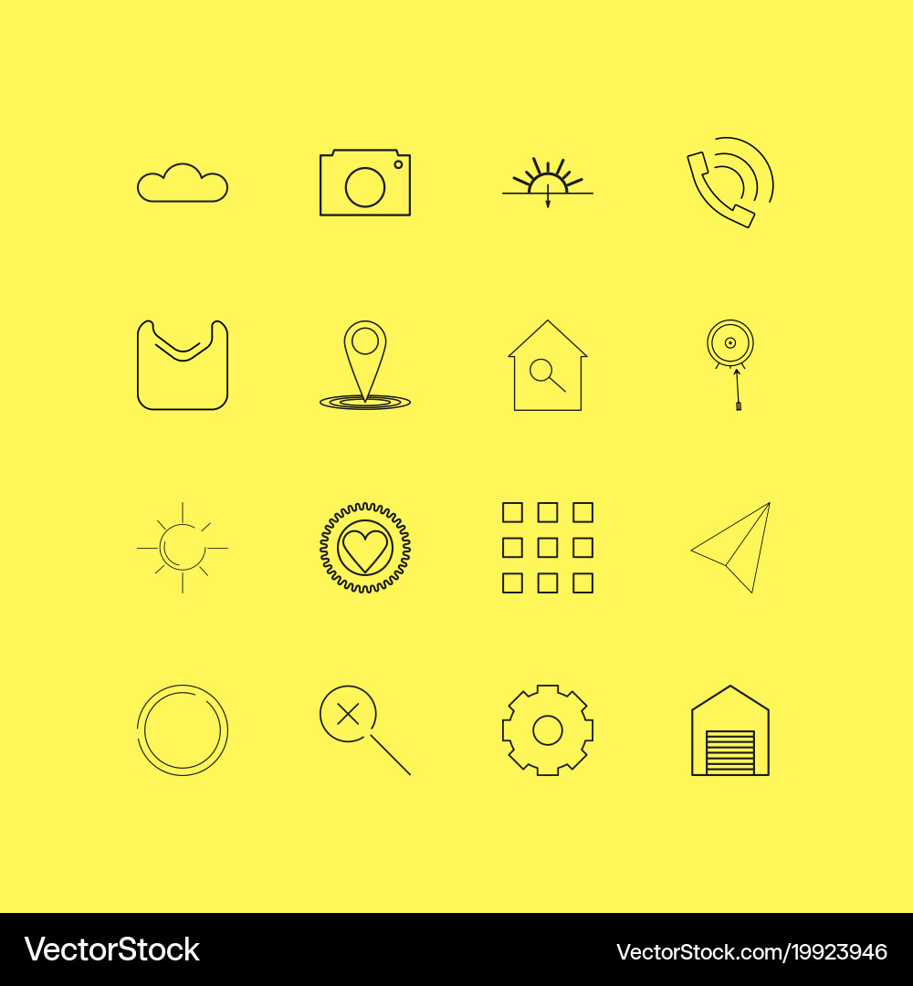Interface linear icon set simple outline icons vector image