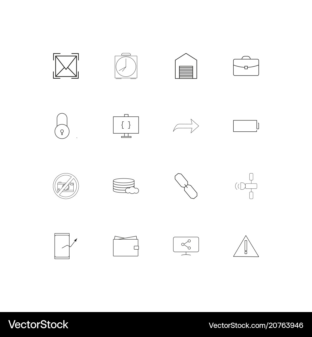 Internet of things linear thin icons set outlined vector image