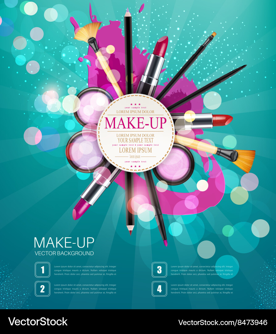 Kosmetische Hintergrund mit Make-up-Objekten vektorbild