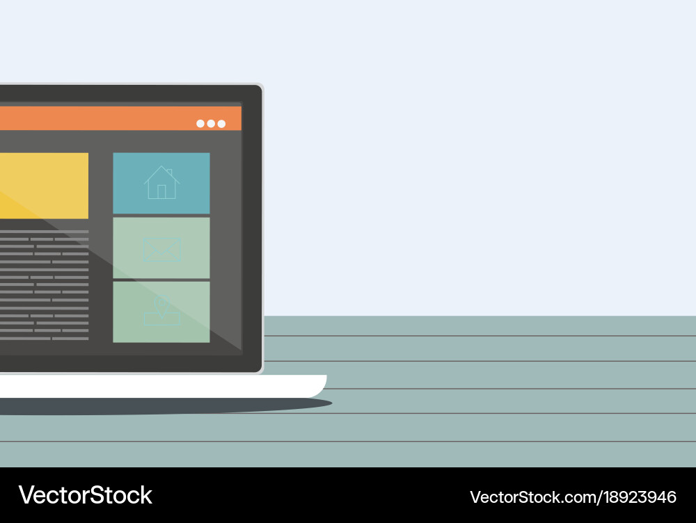 Laptop responsive web design vector image