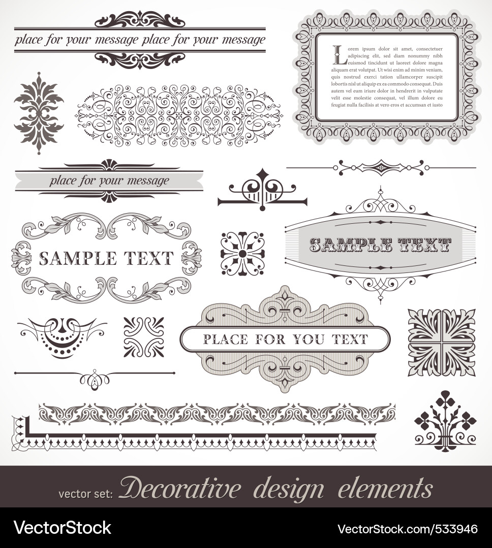 Ornate Page Decor Elements vector image