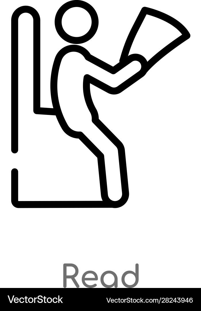Outline read icon isolated black simple line Vector Image
