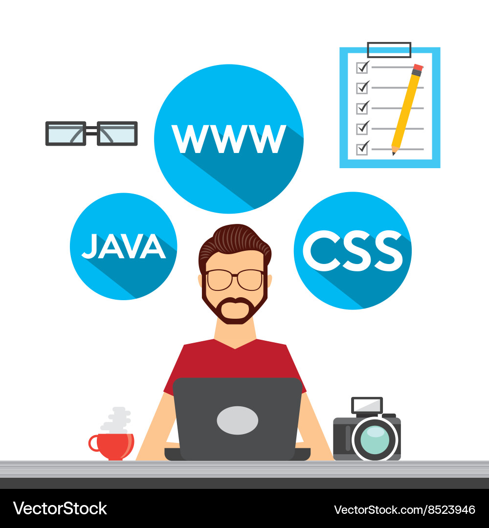 Programming language design vector image