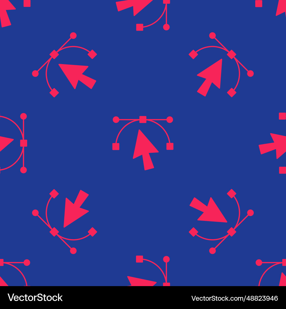 Red bezier curve icon isolated seamless pattern Red bezier curve icon isolated seamless pattern vector image