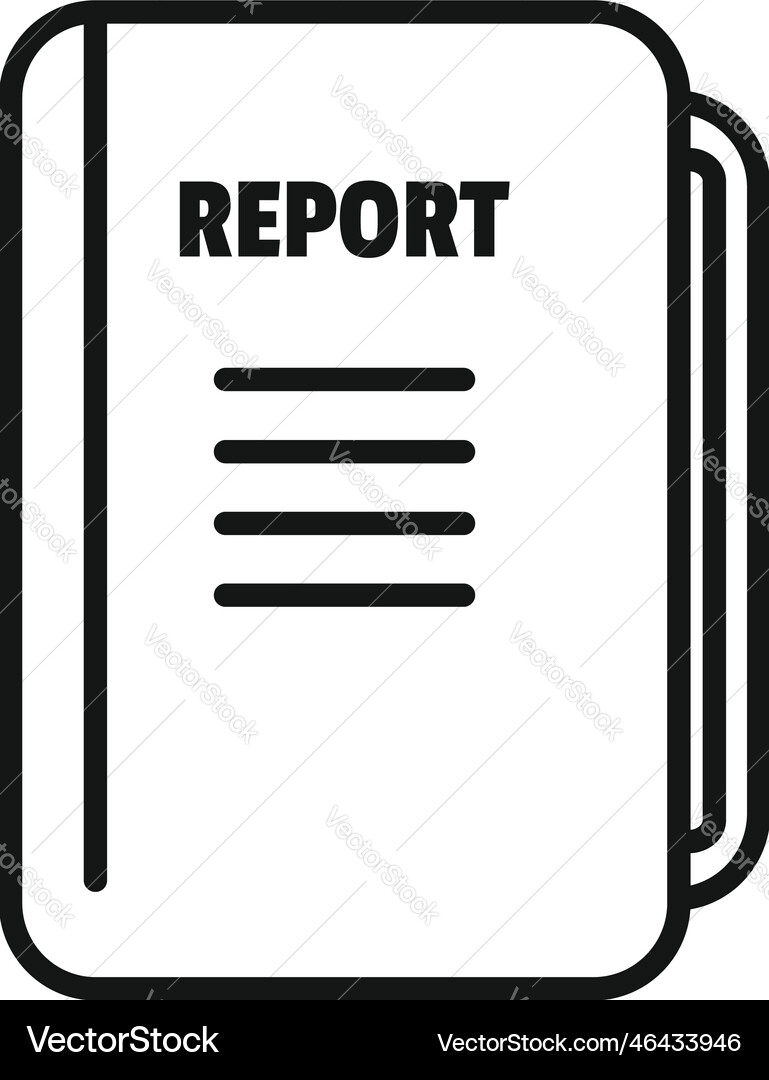 Report folder icon outline computer data Report folder icon outline computer data vector image