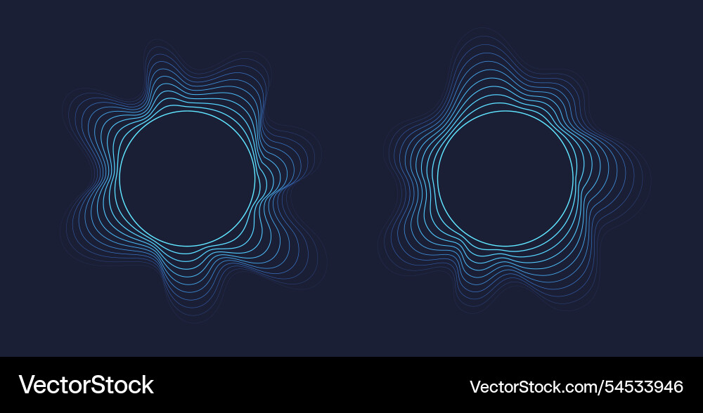 Round sound wave frames circular lines pattern Round sound wave frames circular lines pattern vector image