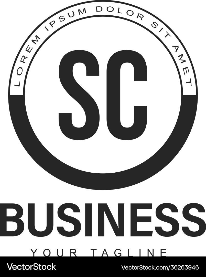 Sc initial ein Logo-Design mit abstraktem Stil Sc initial ein Logo-Design mit abstraktem Stil vektorbild