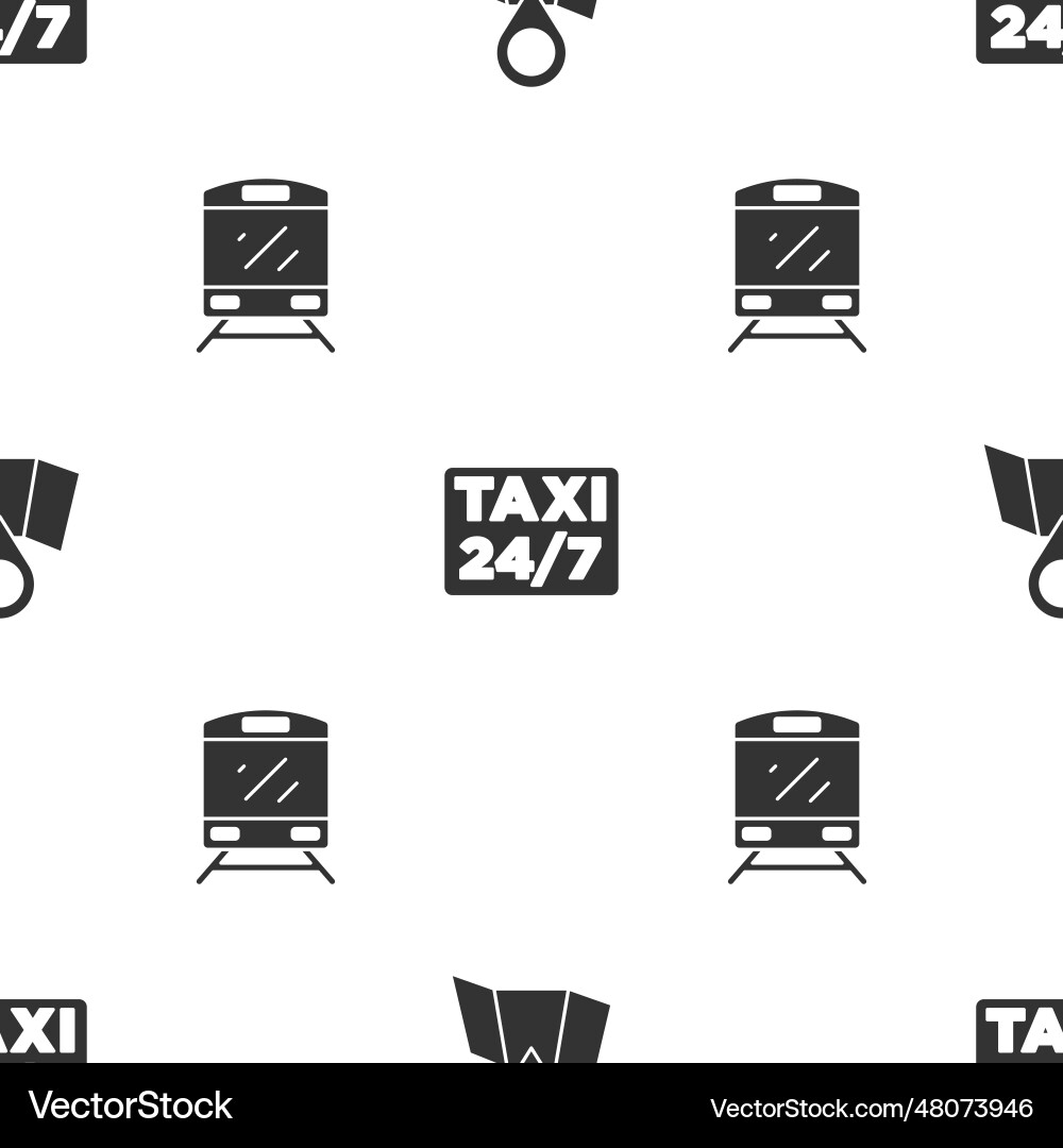 Set folded map with location taxi Set folded map with location taxi vector image