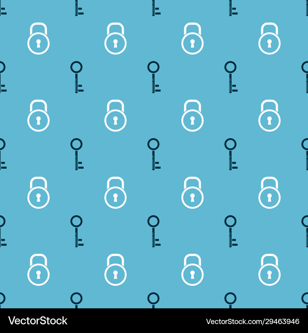 Set key and lock on seamless pattern Set key and lock on seamless pattern vector image