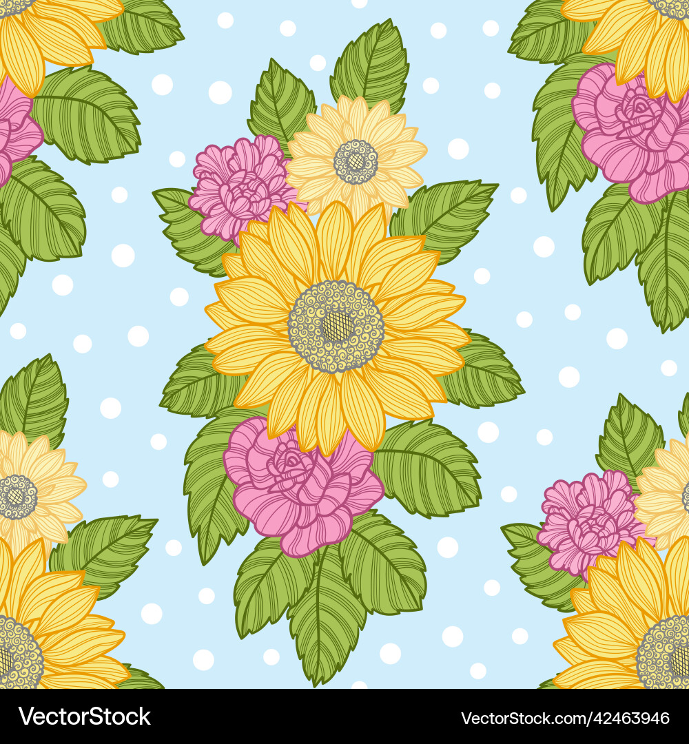 Sunflower Pattern vector image