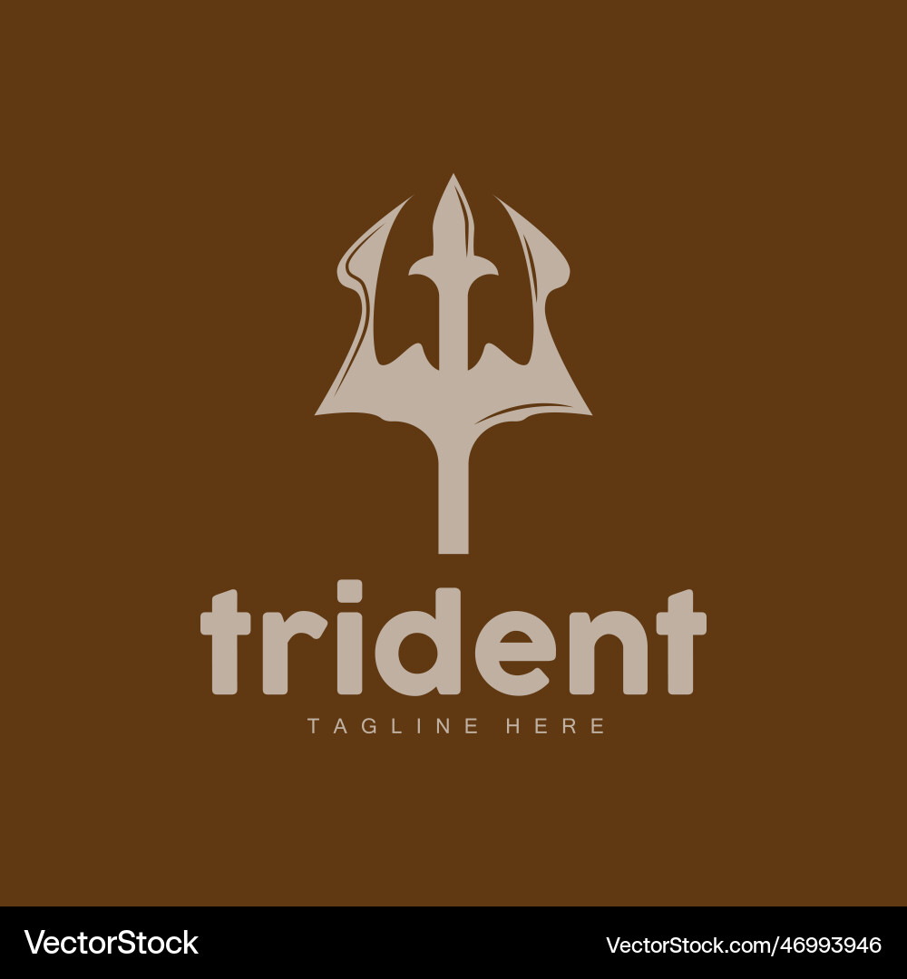 Trident logo elegant simple minimalist design Trident logo elegant simple minimalist design vector image