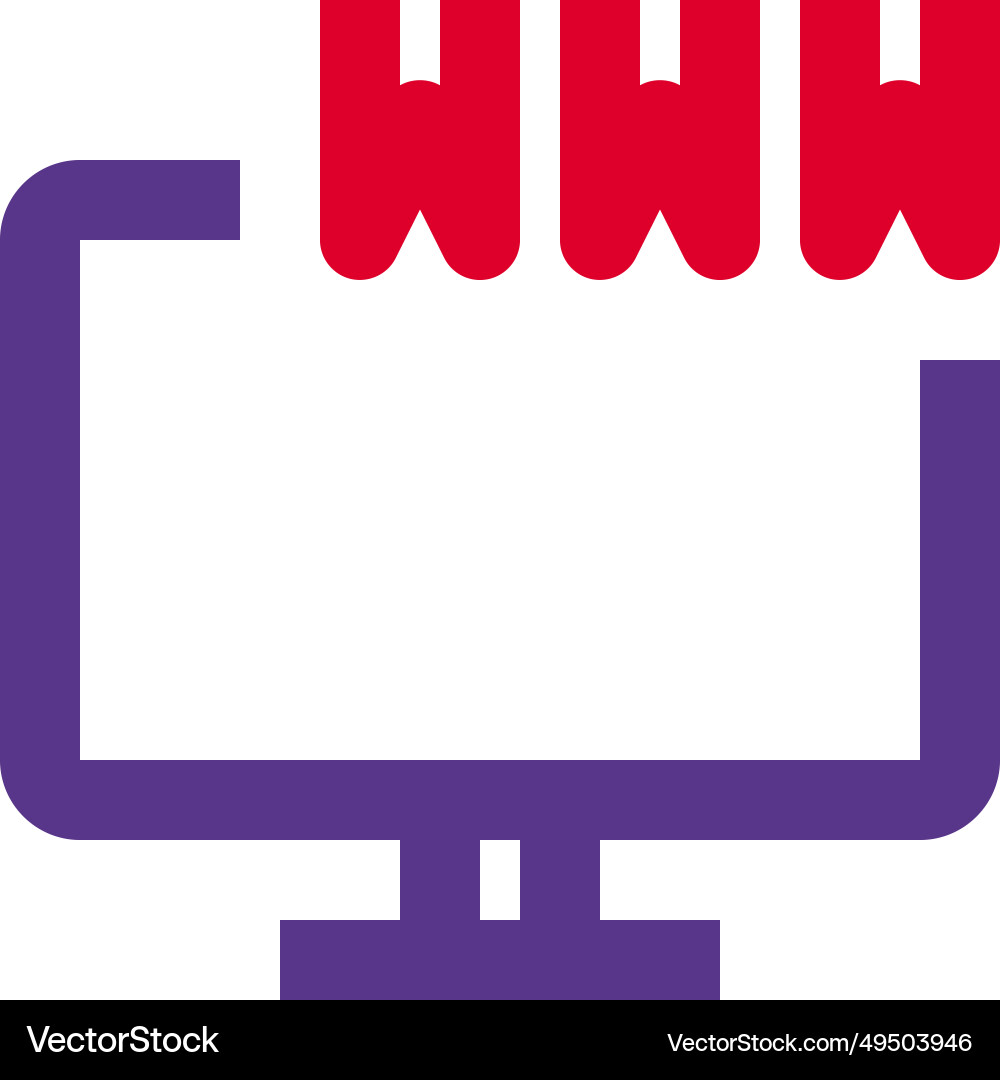 Web address or link displayed on the monitor vector image