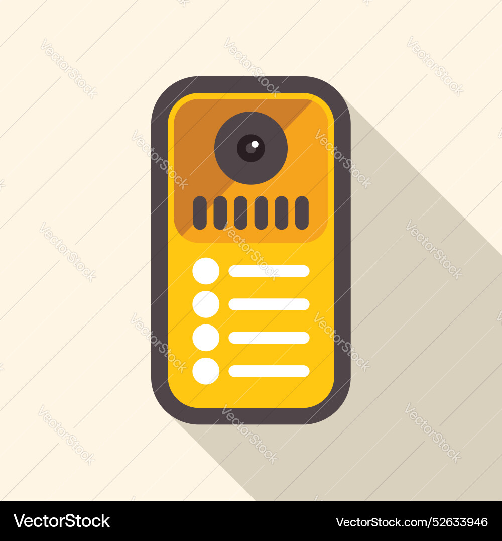 Yellow intercom system for apartment building vector image
