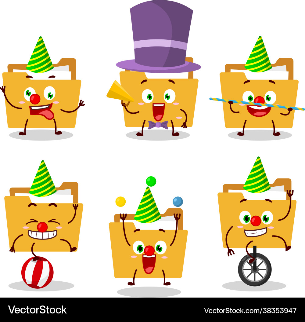 Cartoon character file folder a with various Cartoon character file folder a with various vector image