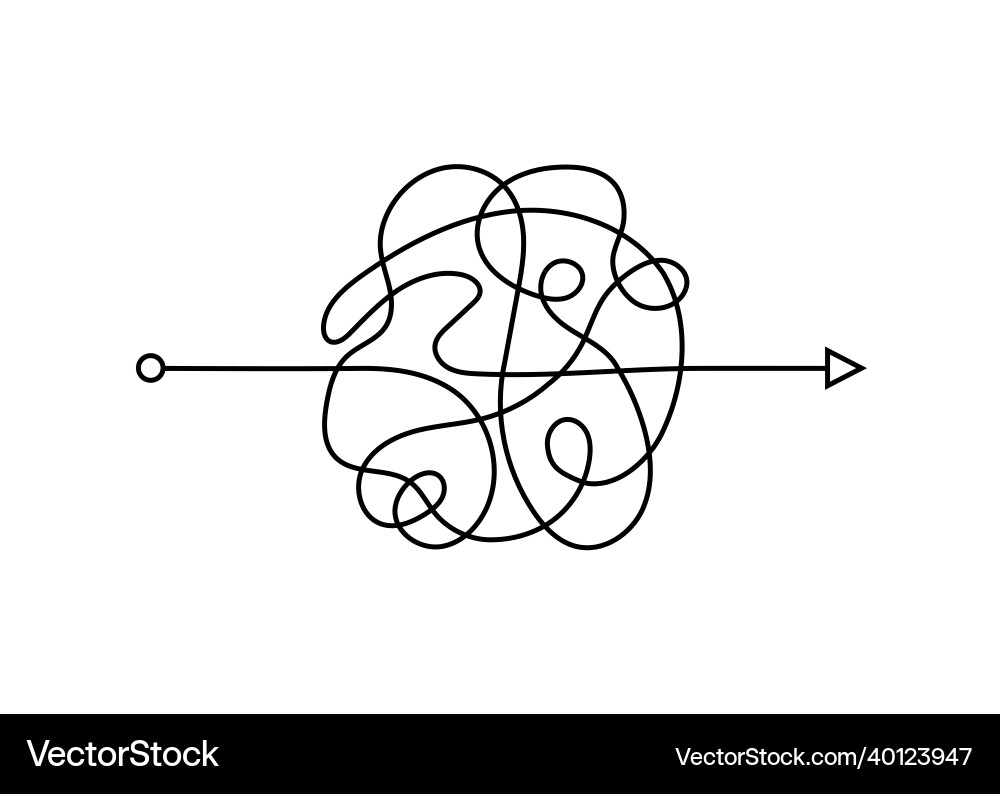 Chaos path with arrow the process Vector Image