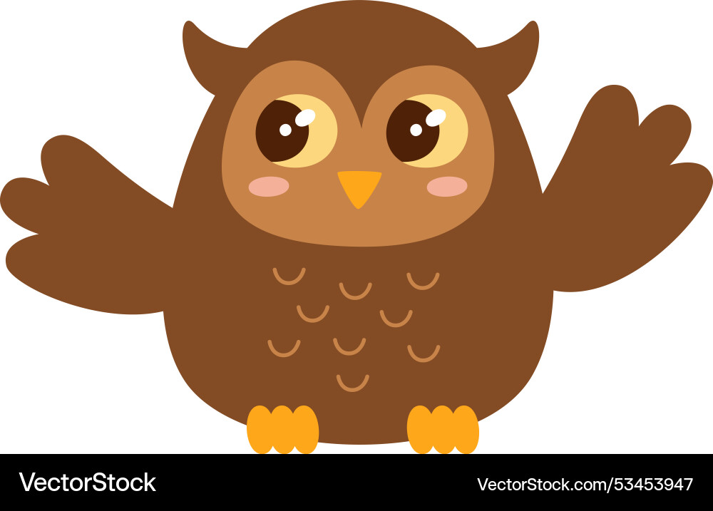 Childish cute owl Royalty Free Vector Image - VectorStock