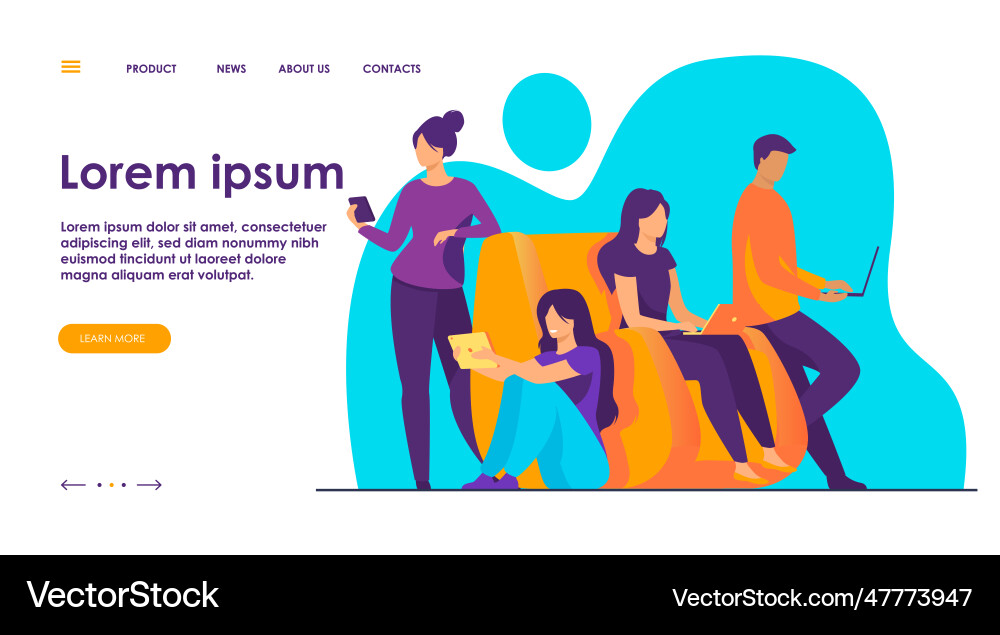 Digital device users spending time together Vector Image