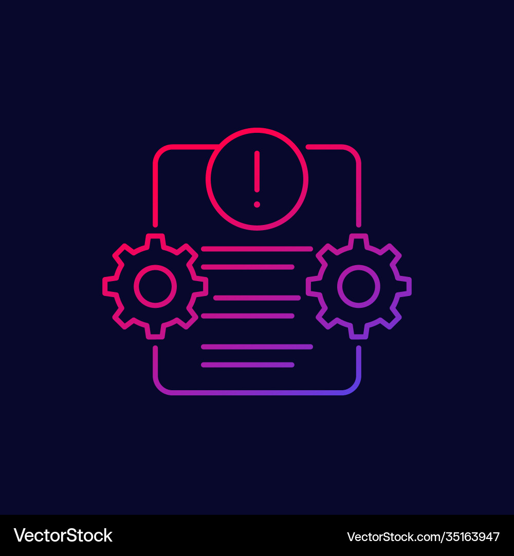 Error report failed test linear icon Vector Image