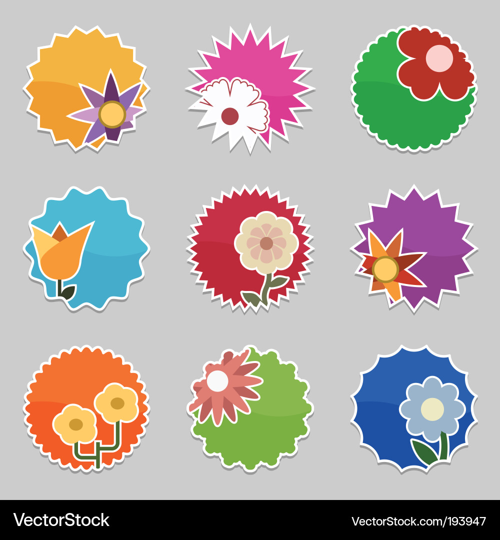 Floral Icon Set Royalty Free Vector Image - VectorStock