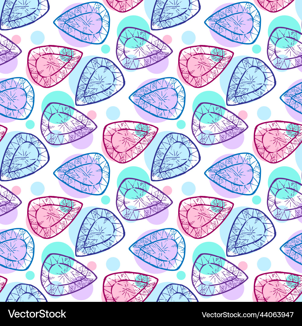 Gemstone seamless pattern for print or web design Vector Image