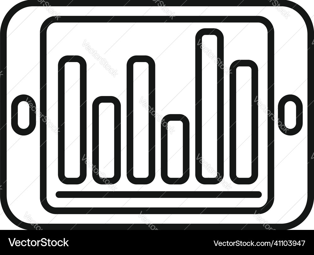 Graph chart tablet icon outline document Graph chart tablet icon outline document Vector Image