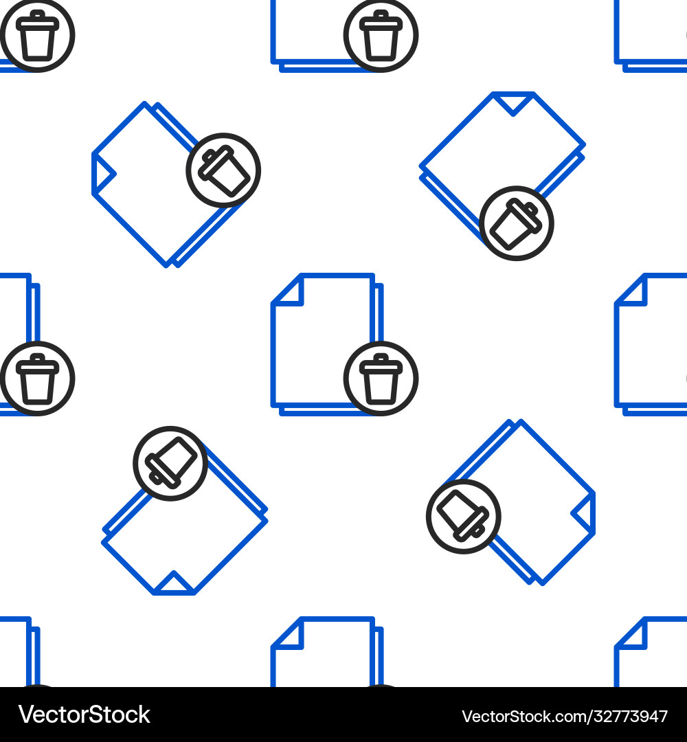 Line delete file document icon isolated seamless Line delete file document icon isolated seamless vector image