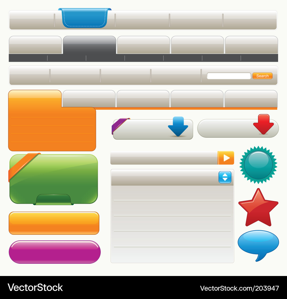 Modern Website UI Elements Vector Image