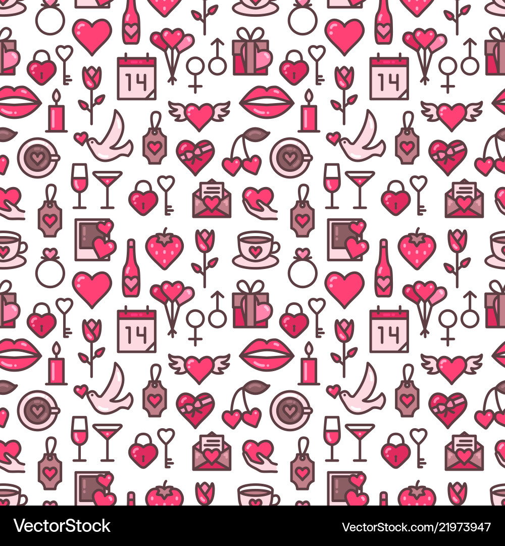 Romantic background and seamless pattern Romantic background and seamless pattern vector image