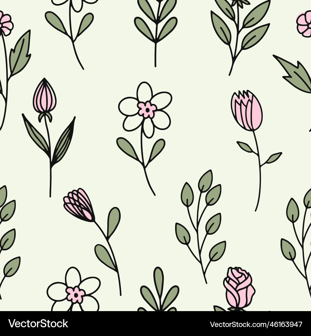 Seamless pattern with the image of spring flowers Seamless pattern with the image of spring flowers Vector Image