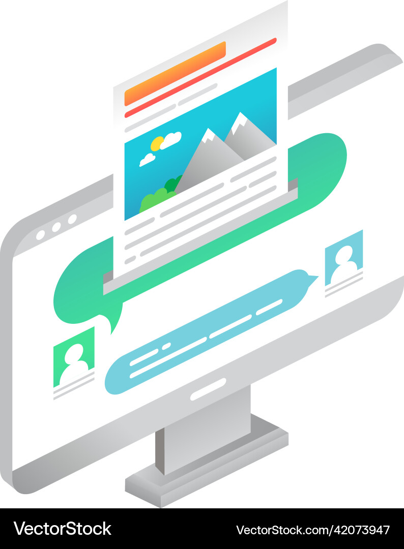 Send file information using computer icon vector image