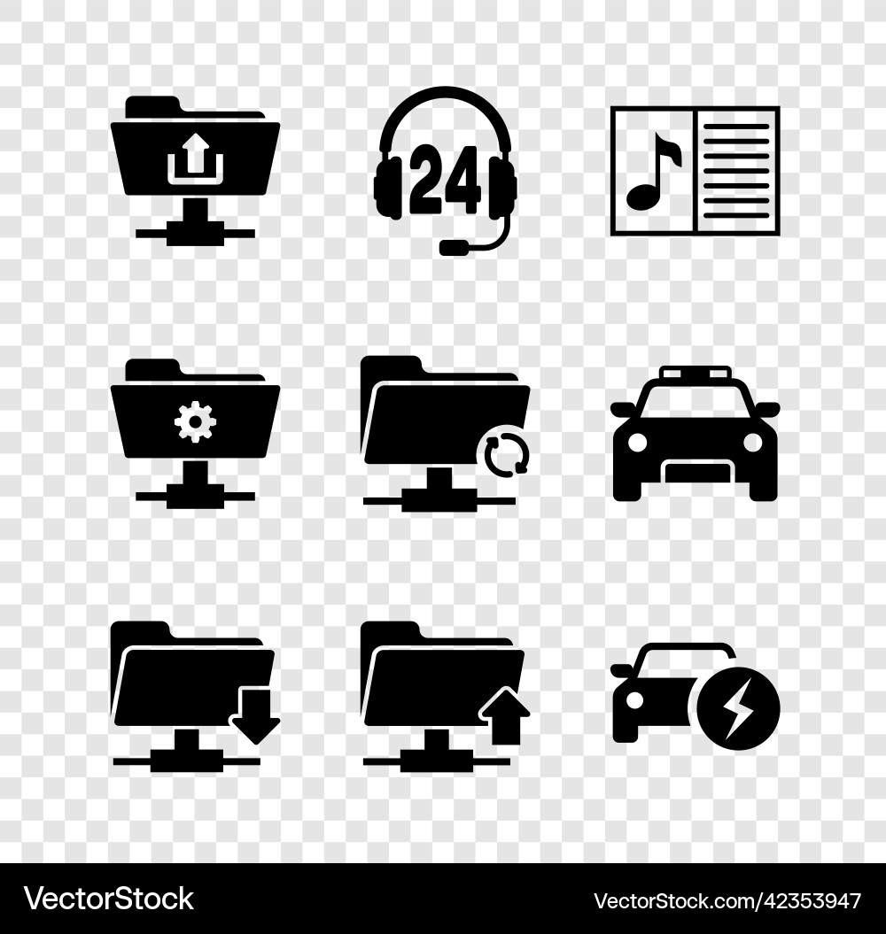 Set ftp folder upload headphone for support Set ftp folder upload headphone for support vector image