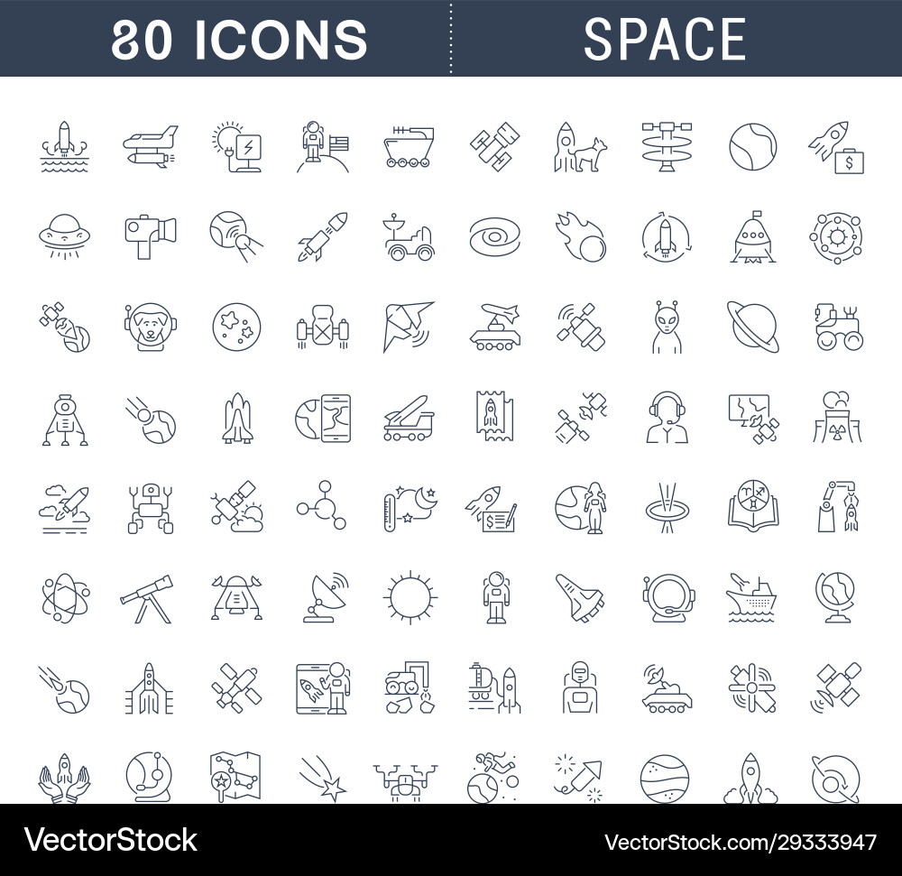 Set line icons space Set line icons space vector image