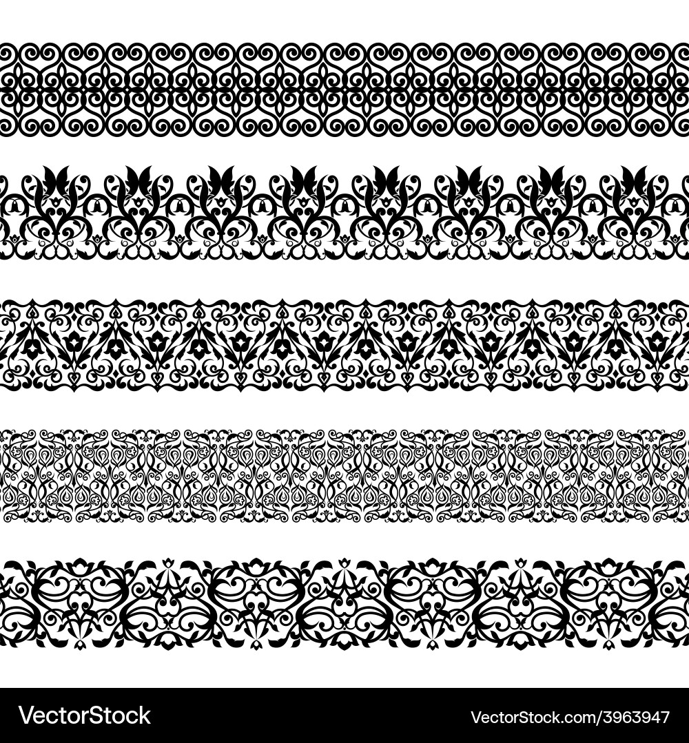 Set of repeating borders vector image