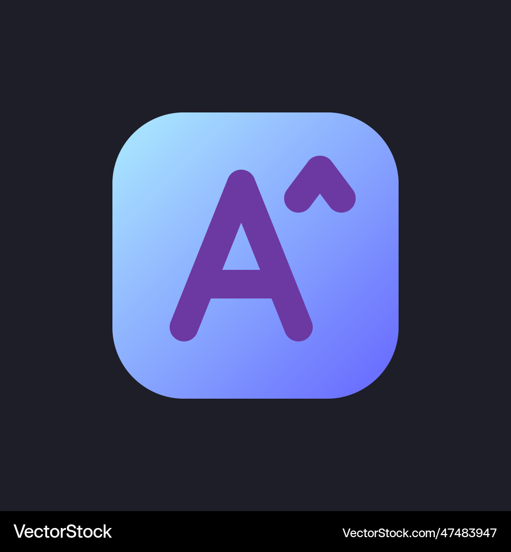 Text size flat gradient fill ui icon for dark Text size flat gradient fill ui icon for dark vector image