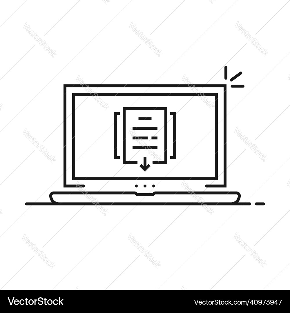 Thin line notebook like document upload Thin line notebook like document upload vector image