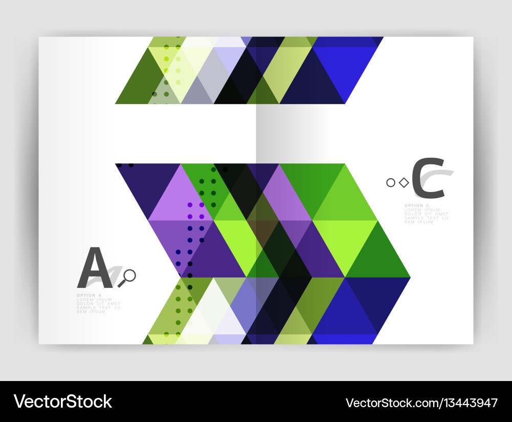 Triangle print template Triangle print template vector image