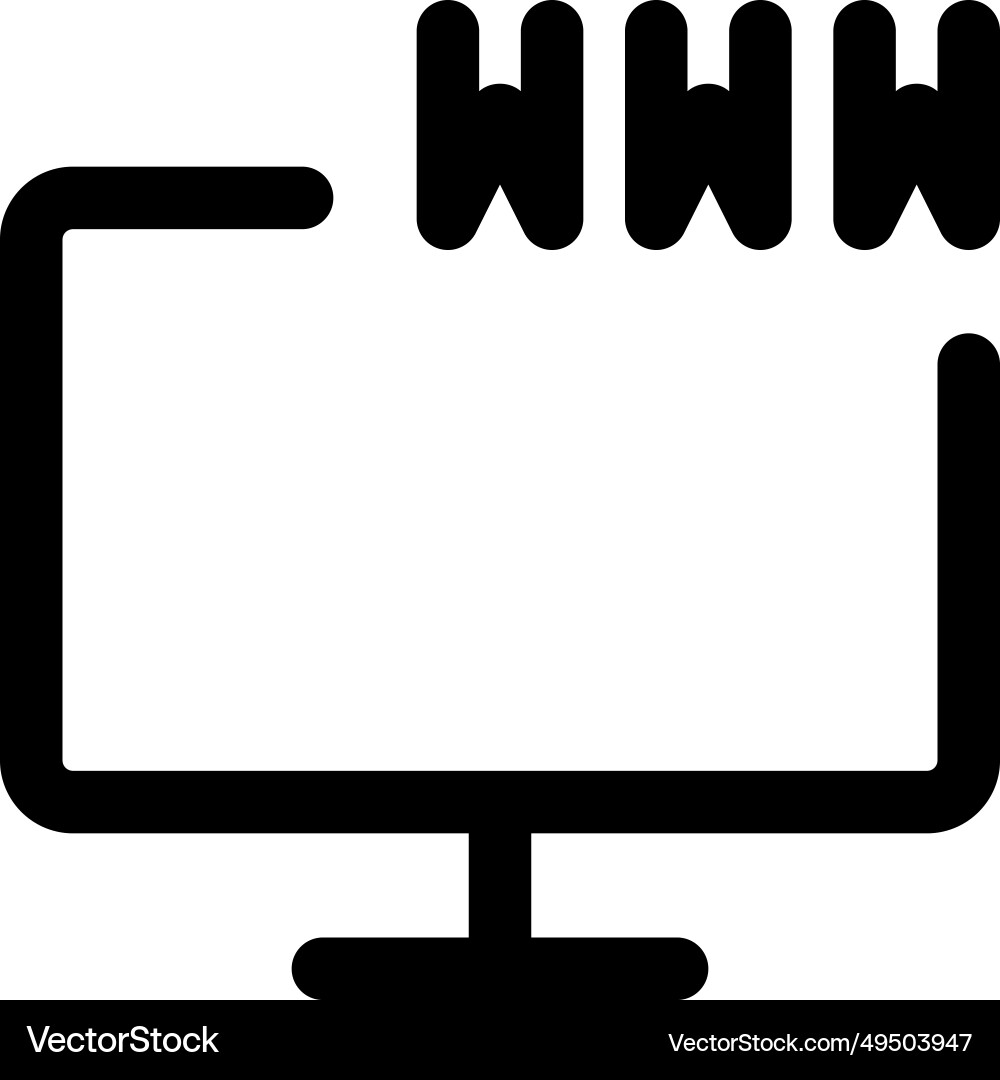 Web address or link displayed on the monitor vector image