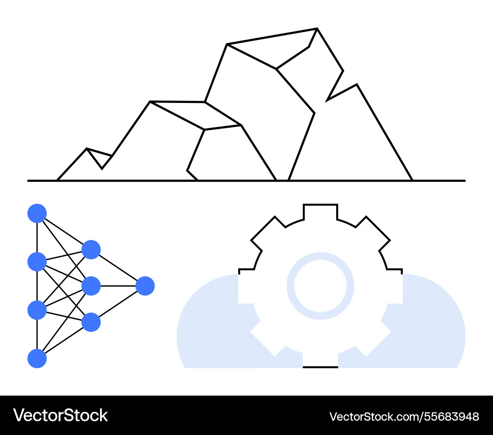 Artificial intelligence concept with neural Artificial intelligence concept with neural Vector Image