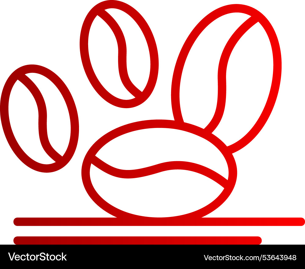 Beans line gradient icon vector image