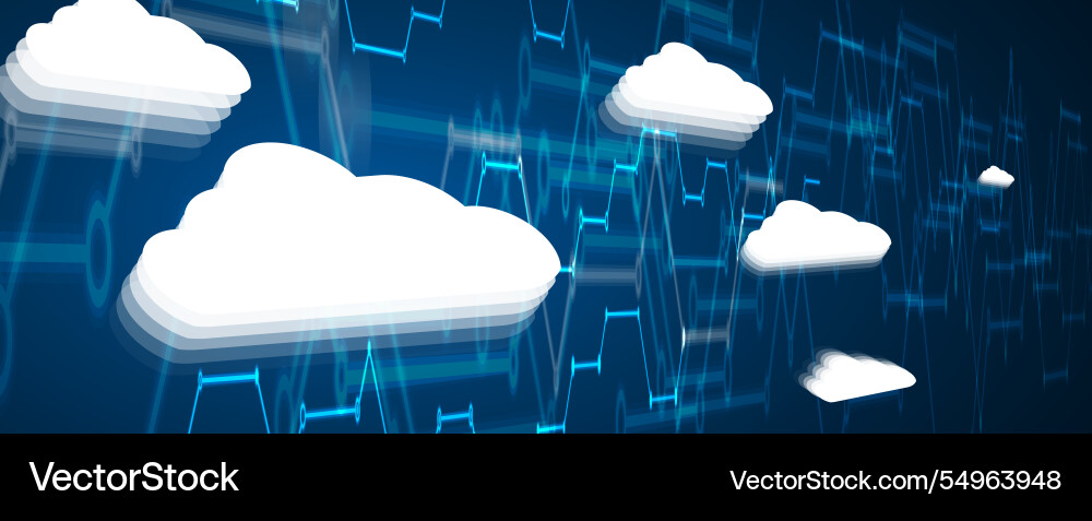 Cloud and computing abstract technology Cloud and computing abstract technology vector image