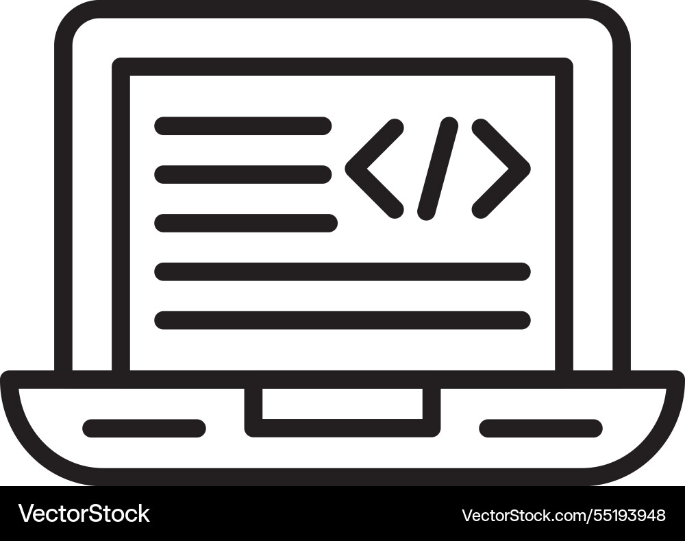 Coding line icon design vector image