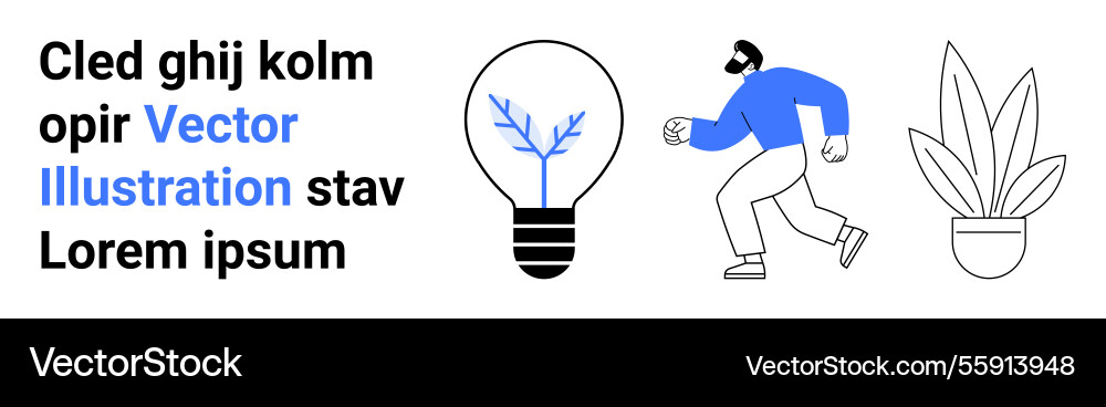 Creative concepts with lightbulb running Vector Image