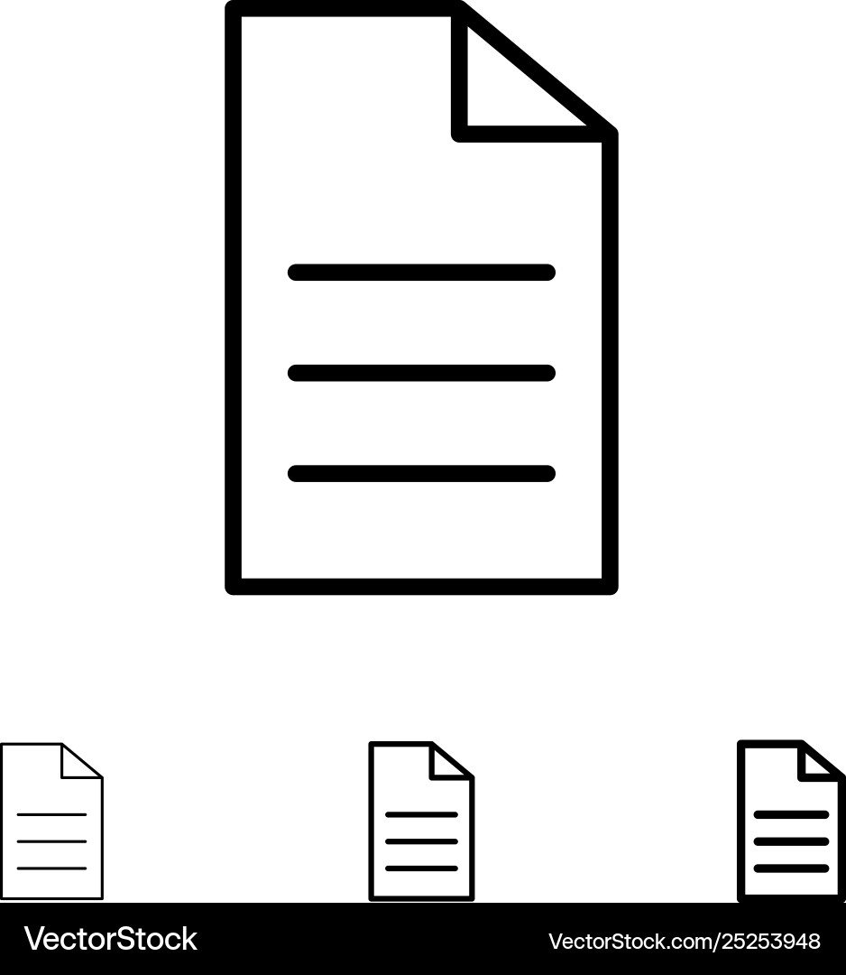 File data user interface bold and thin black line File data user interface bold and thin black line vector image