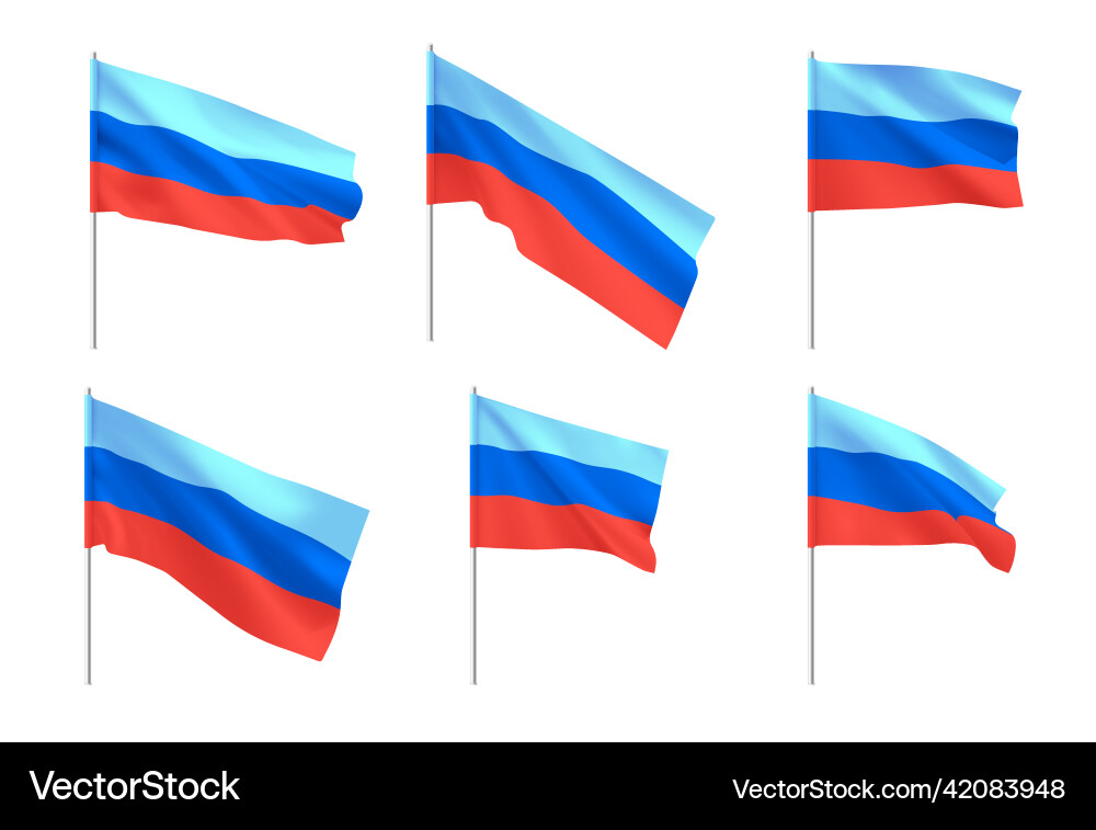 Flags lugansk people republic set of national Vector Image