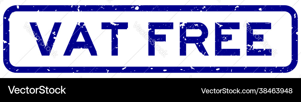 Grunge blue vat free word square rubber seal Grunge blue vat free word square rubber seal vector image