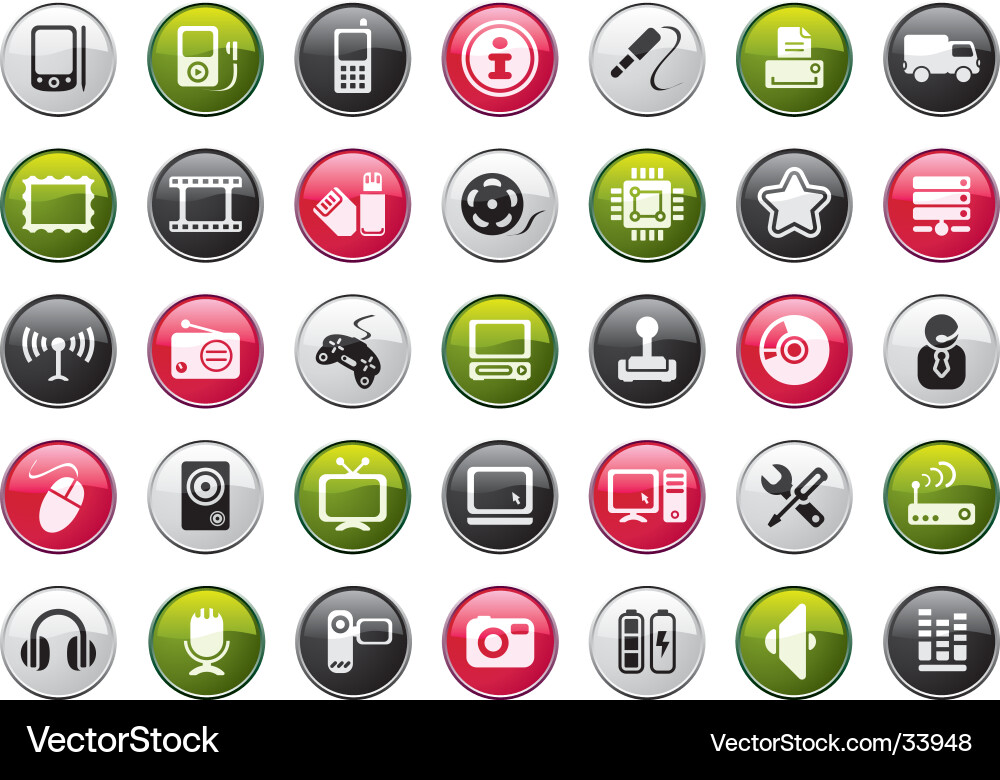 Icon Set - Multimedia & Web vector image