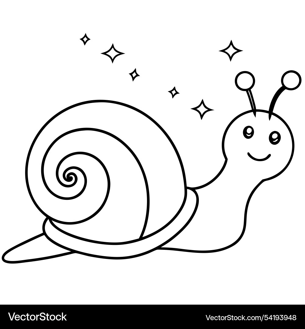 Joyful snail with colorful shell and sparkling tra vector image