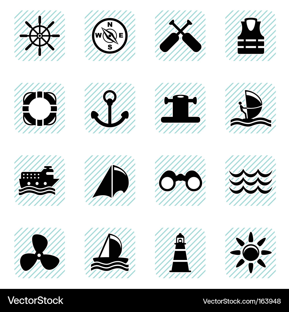 Sailing Icon Set Vector Image