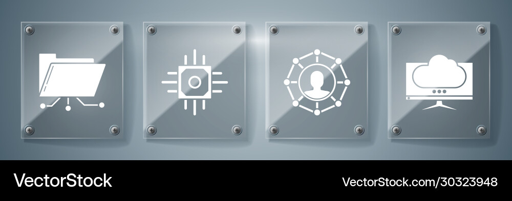 Set computer monitor screen project team base Set computer monitor screen project team base vector image
